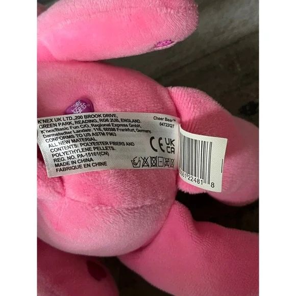 Care Bears Cheer Bear Plush Toy Pink Rainbow Belly Badge Glitter Heart Feet 2022 - Picture 6 of 10